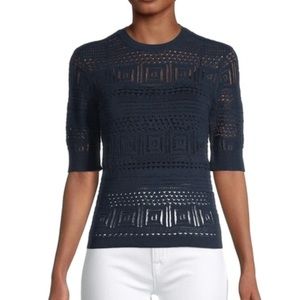 FRAME Open Stitch 70s Sweater Navy size Small NWT